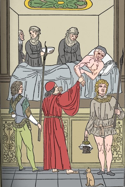 'Ketham: Fasciculus Medicinae, Venice, 1493, The Treatment Of The Plauge', c1493. Artist: Unknown.