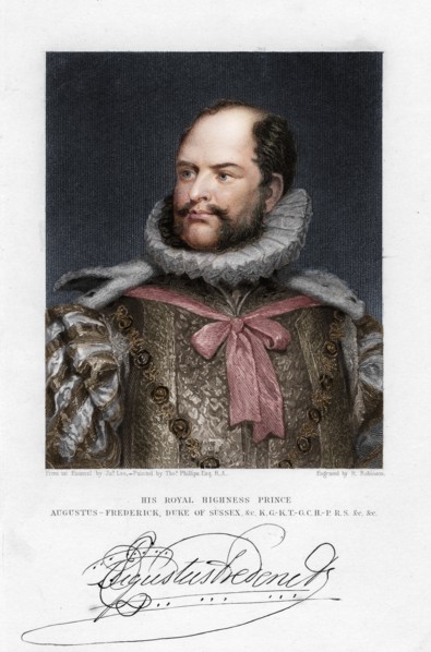 Prince Augustus Frederick, Duke of Sussex, 19th century. Artist: H Robinson.