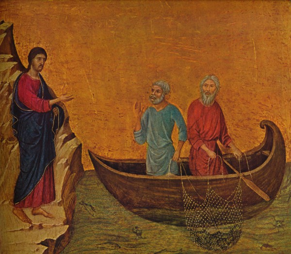 'The Calling of the Apostles Peter and Andrew', 1308-1311. Artist: Duccio di Buoninsegna.