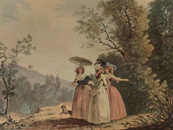 'La Graces Parisiennes Au Bois De Vincennes', 1790, (1913). Artist: Jean-Baptiste Chapuy.