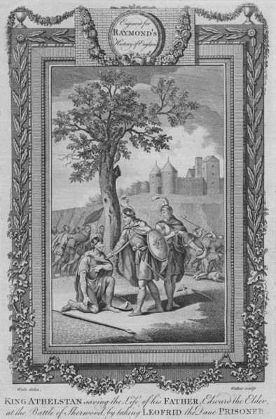 'King Athelstan saving the Life of his Father, Edward the Elder at the Battle of Sherwood', c1787. Artist: Unknown.