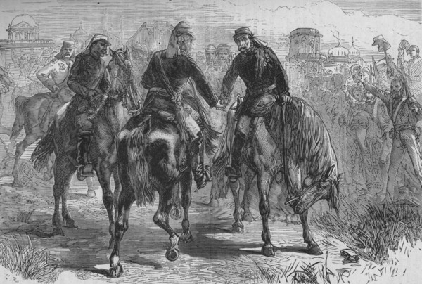 'The Meeting of the Generals', c1880. Artist: C.R..