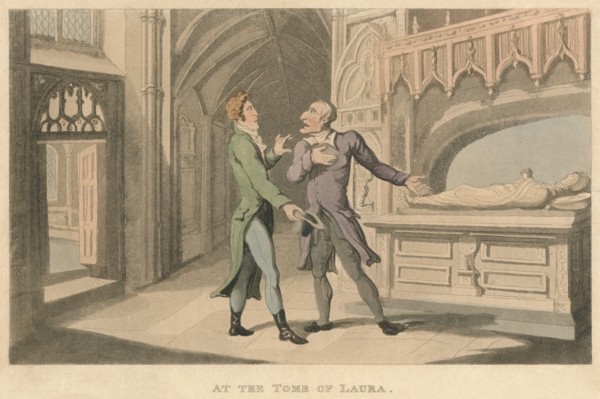 'At the Tomb of Laura', 1821. Artist: Thomas Rowlandson.