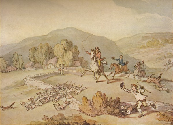 'The Village Hunt', c1800, (1922). Artist: Thomas Rowlandson.
