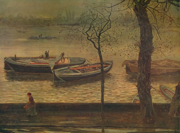 'Battersea Reach', c1870, (c1915). Artist: Cecil Gordon Lawson.
