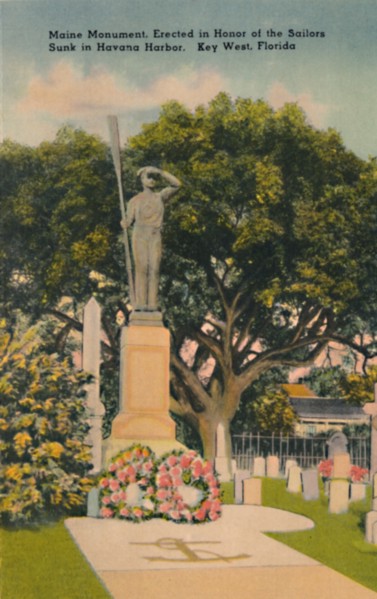 Maine monument, in Honor of Sailors Sunk in Havana Harbor. Key West, Florida', c1940s. Artist: Tichnor Brothers.