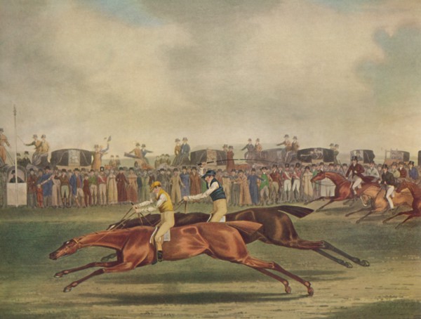 'Sir Joshua Beating Filho Da Puta at Newmarket', c1816, (1929). Artist: Frederick Rosenberg.