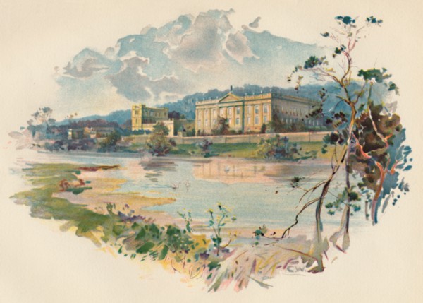 'Chatsworth from the Derwent', c1890. Artist: Charles Wilkinson.