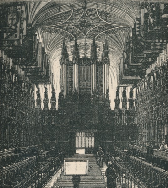 'St. George's Chapel: The Choir, Looking West', 1895. Artist: Unknown.