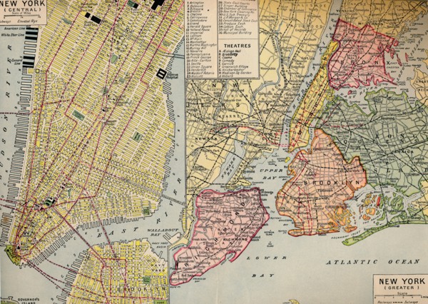 'Business Centre of New York at the Seaward End of Manhattan and environs', c1930s. Artist: Unknown.