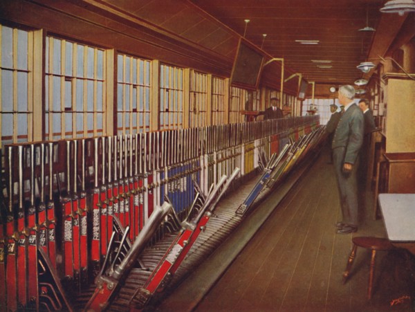 'Inside the Locomotive Yard Signal-Box, York', 1926. Artist: Unknown.