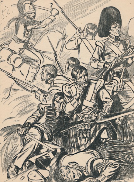 'British Soldiers at the Battle of Waterloo', c1907. Artist: Unknown.