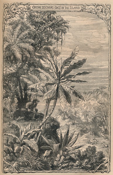 'Crusoe Discovers Goats on the Island', c1870. Artist: Unknown.