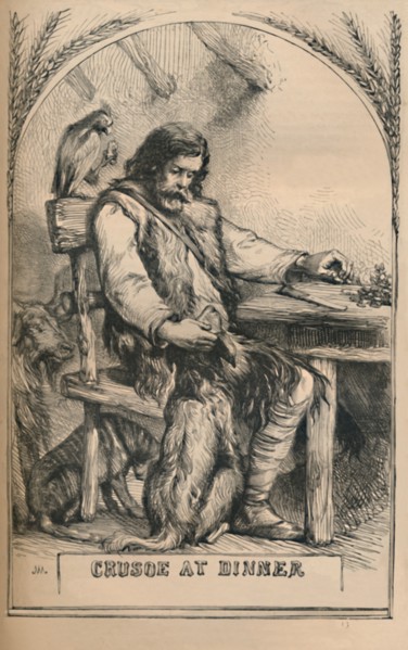 'Crusoe at Dinner', c1870. Artist: Unknown.