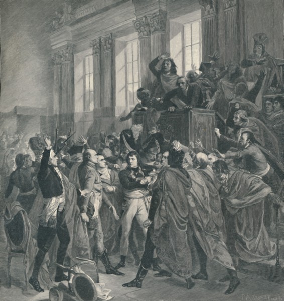 'Bonaparte at the Council of the Five Hundred - St. Cloud, November 10, 1799 (19th Brumaire)', 1896. Artist: Peter Aitken.