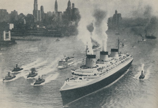 'Arrival at New York of the Normandie', 1936. Artist: Unknown.