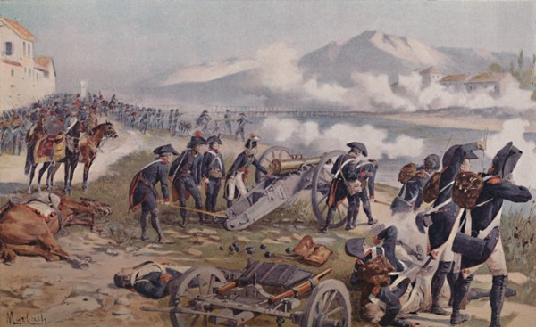 'Bonaparte Aiming The Cannon at Lodi', 1796, (1896).  Artist: Unknown.