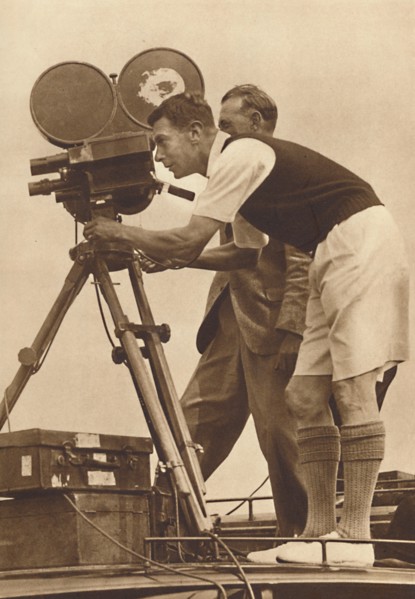 'Film-maker - Making a cinema record at one of his annual camps for boys', 1927 (1937). Artist: Unknown.