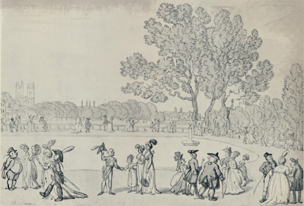 'Promenade in the Green Park, 1808', (1920). Artist: Thomas Rowlandson.