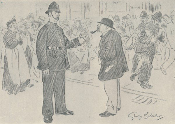'Police and the People', 1920. Artist: George Belcher.