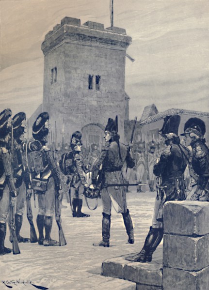 'Pitt Drilling Militia at Walmer Castle in 1803', (1896). Artist: JW Evans.