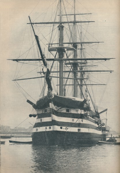 'HMS Victory before she was removed to dry dock in 1922', 1936. Artist: Unknown.