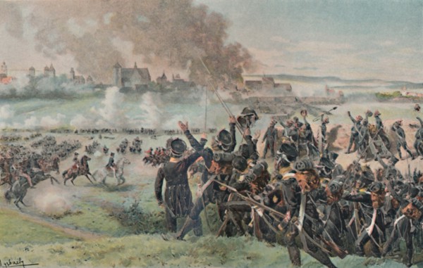 'Reappearance of Napoleon on the Field Before Ratisbon', 1809, (1896).  Artist: Unknown.