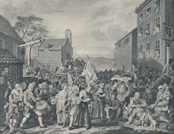 'The March of the Guards Towards Scotland, 1745', (1920). Artist: Luke Sullivan.