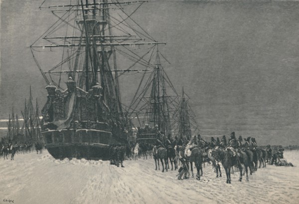 'Capture of a Dutch Fleet By Hussars of the French Republic, January, 1795', (1896). Artist: E.G.H. Del'Orme.