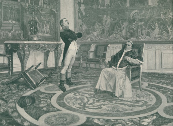 'Napoleon And Pius VII at Fontainbleau', 1813, (1896). Artist: Peter Aitken.