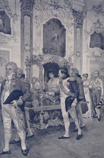 'Napoleon and the Empress of Austria at Dresden', 1812, (1896).  Artist: Unknown.