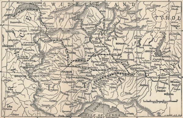 'Map of the Marengo Campaign', 1800, (1896). Artist: Unknown.