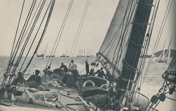 'Rhe largest British racing yachts compete during Cowes Week', 1937. Artist: Unknown.