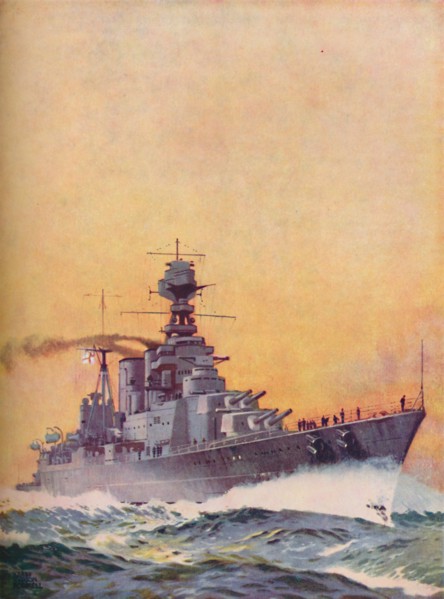 'HMS Hood was laid down in 1916 and completed in 1920', 1937. Artist: Unknown.