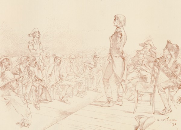 'Bonaparte Addressing a Jacobin Club in Corsica', c1789, (1896). Artist: Unknown.