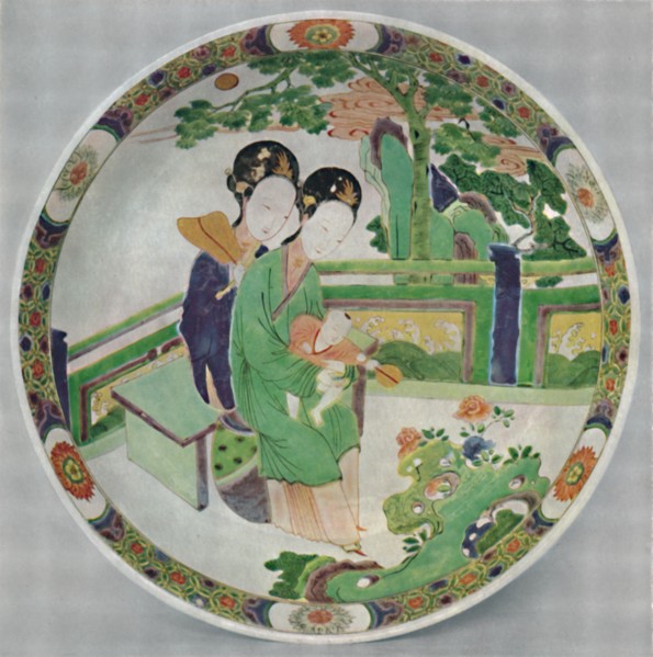 'Chinese Porcelain Dish, Famille Verte. Period of K'Ang Hsi, 1662-1722', (1928). Artist: Unknown.