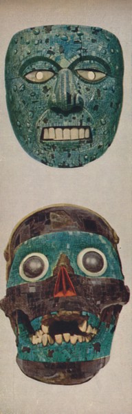 'Primitive Cultures in Ritual and Festival Masks - Quetzalcoatl and Tezcatlipocaa', c1935. Artist: Unknown.