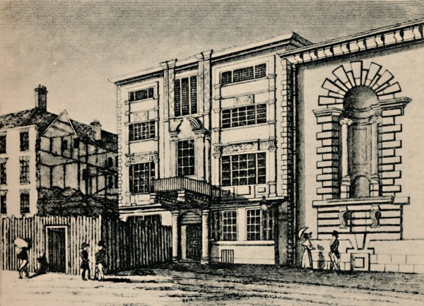 'General Post Office, circa 1793 - Showing Buildings Adjoining Lloyd's Coffee House', (1928). Artist: Unknown.