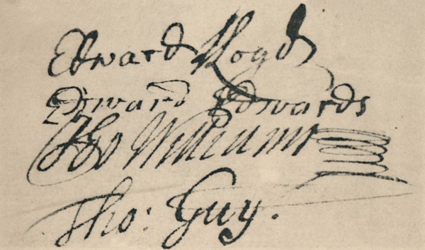 'Signature of Edward Lloyd, 1692', (1928). Artist: Unknown.