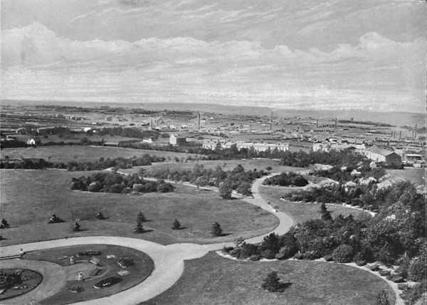 'Barnsley Park and Town', c1896. Artist: Warner Gothard.