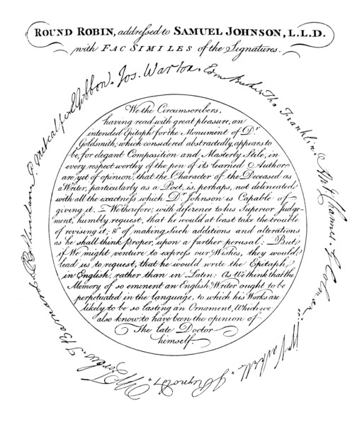 'A facsimile of the plate in the first edition of Boswell's Life of Johnson, 1907. Artist: Unknown.