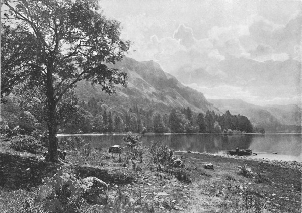 'Falcon Crag, Derwentwater', c1896. Artist: Alfred Petit.