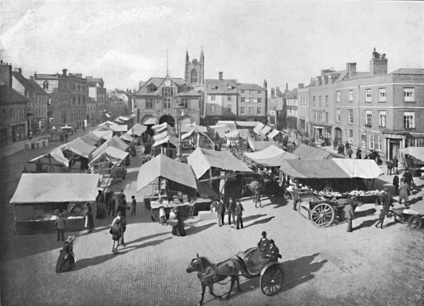 'Market-Place, Peterborough', c1896. Artist: H Marriott.