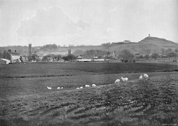 'Glastonbury and the Tor', c1896. Artist: Walter Tully.