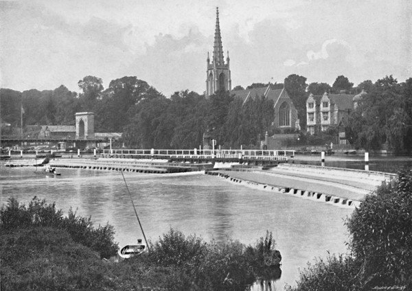 'Bridge and Weir at Great Marlow', c1896. Artist: GW Wilson and Company.