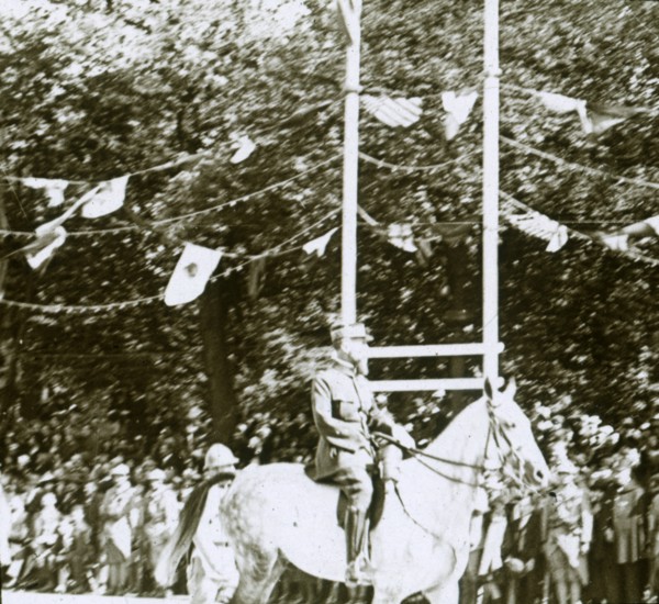 General Henri Gouraud at a victory parade, c1918.  Artist: Unknown.