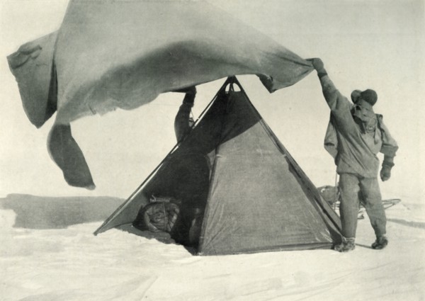 'Pitching the Double Tent on the Summit', c1911, (1913). Artist: Henry Bowers.