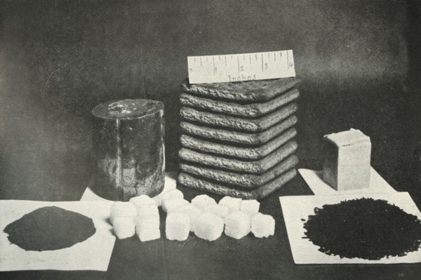 'The Polar Party's Sledging Ration (Pemmican, biscuits, butter, cocoa, sugar and tea)', 1911, (1913) Artist: Herbert Ponting.