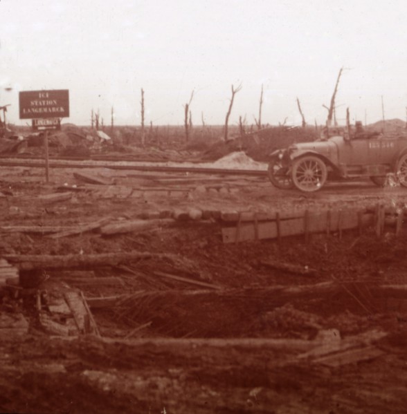 Langemarck station, Flanders, Belgium, c1914-c1918. Artist: Unknown.