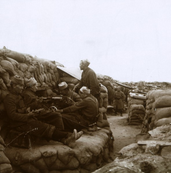 Zouaves near the River Yser, Nieuwpoort, Flanders, Belgium, c1914-c1918. Artist: Unknown.